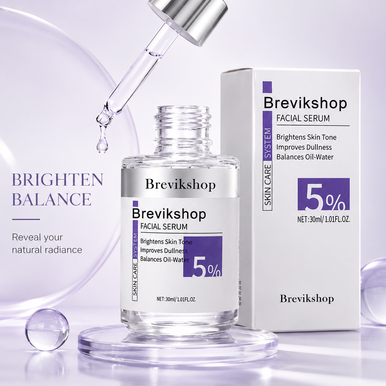 Brighten & Balance 5% Facial Serum – For Radiant, Even-Looking Skin