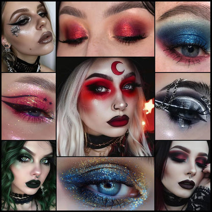 Brevikshop Warcraft Illusion 15-Color Red & Black Pigment Eyeshadow Palette